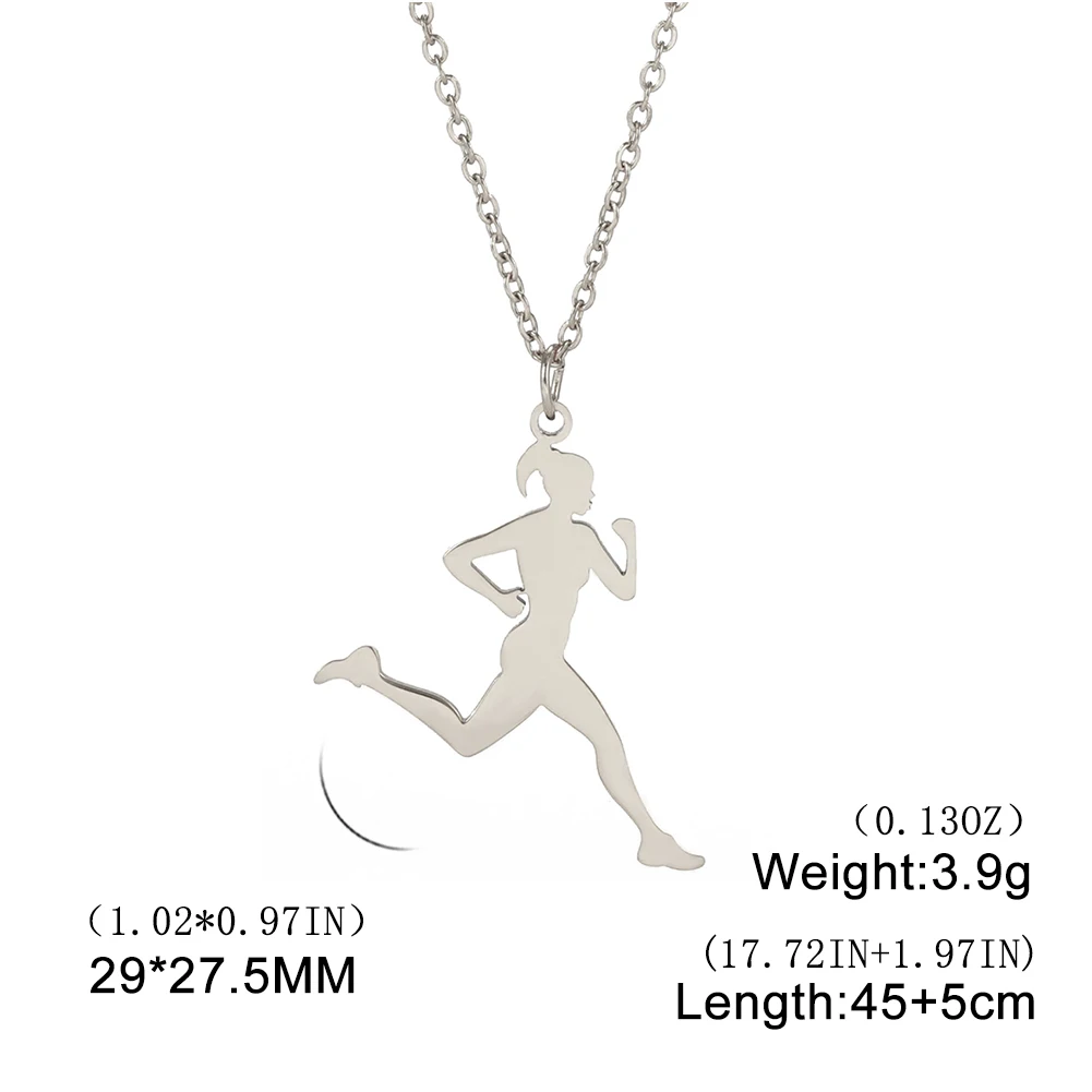 Unift Runner Pendant Necklace Women Running Girl Fashion Sports Spirit Track Athletes Jewelry Gift for Coach Marathon Lovers