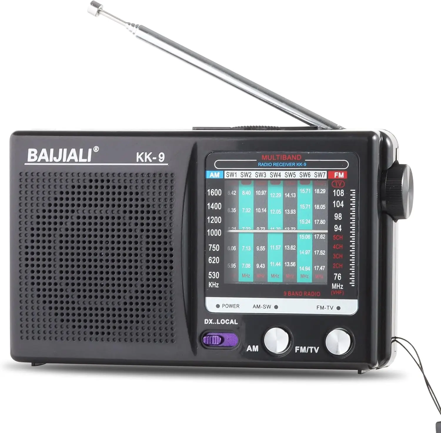 

AM FM Portable Radio with Headphone Jack - Battery Operated Transistor Radio for Seniors, Easy to Use Compact Design