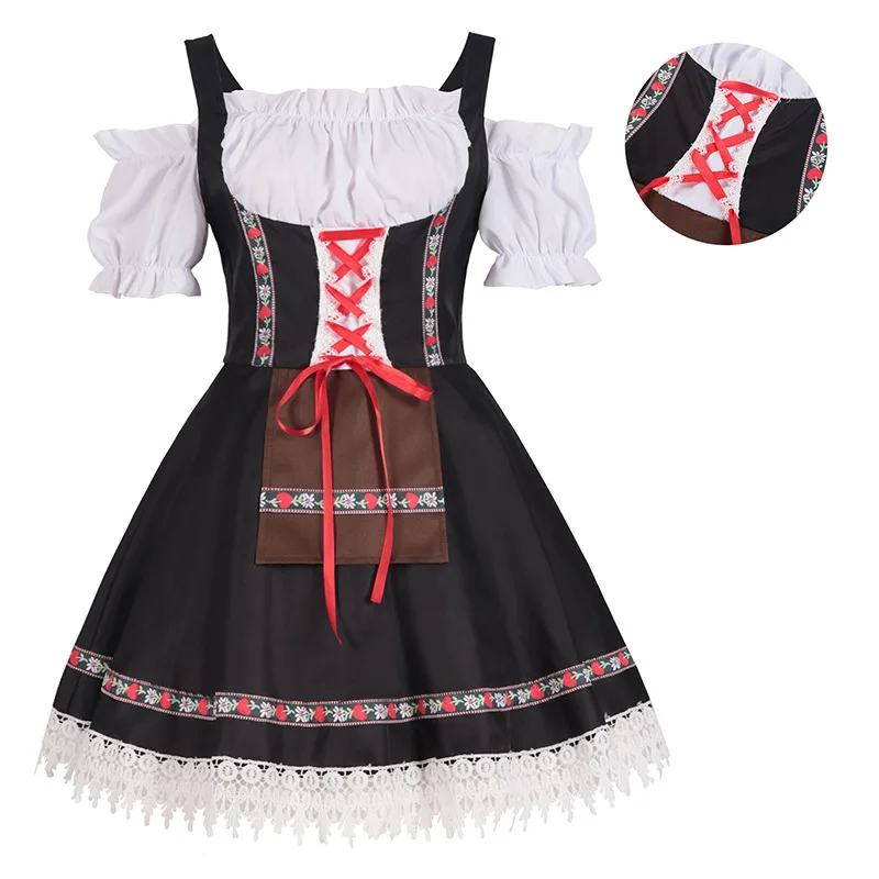 

Women Dress German Beer Party Traditional Bavarian Oktoberfest Costumes Halloween Female Carnival Festival Adult Bandage Cloth