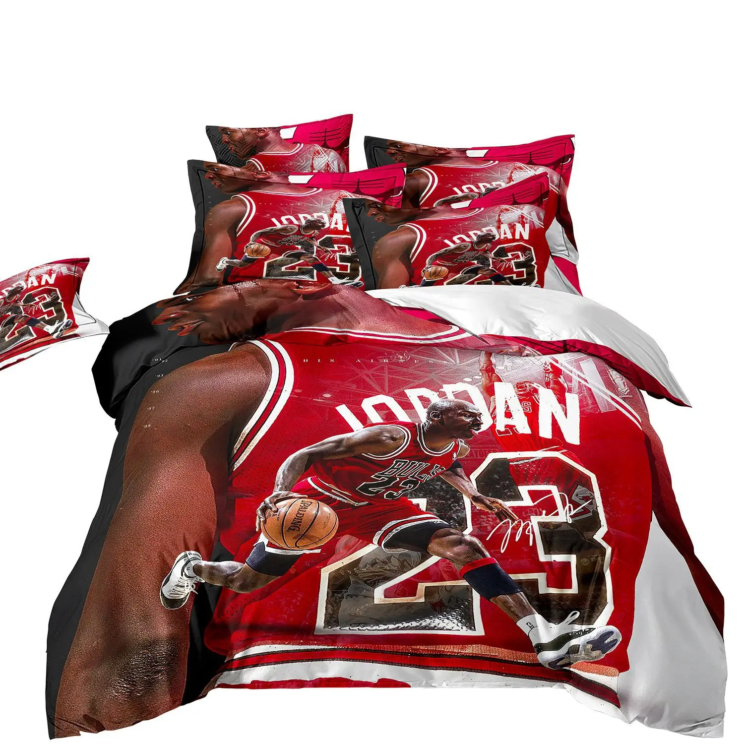 2025 موضة كرة السلة ستار Jor.dan مجموعات الفراش المخدة 2/3 قطعة حاف مجموعة غطاء غطاء لحاف لغرفة نوم الأولاد الصغار #5