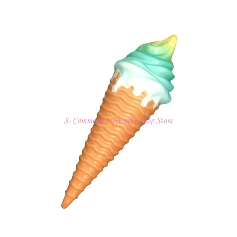 85AE ที่มีสีสัน Ice Cream CONE Squeeze ของเล่นเด็กผู้ใหญ่นุ่มมือผ่อนคลาย Squeezable ของเล่นสำหรับนักเรียนเด็กนักเรียนผ่อนคลาย