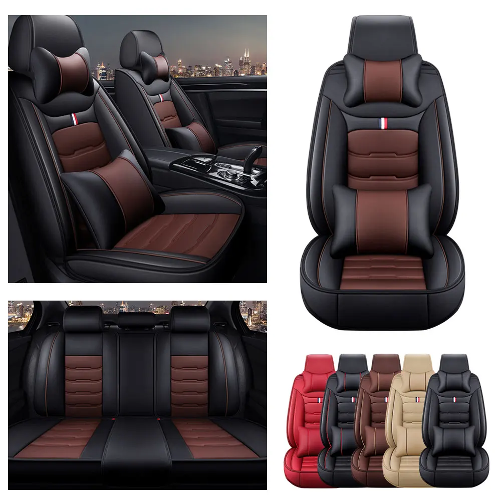 Car Seat Covers Full Set For Volvo XC40 XC60 XC70 Full Coverage Leatherette Seat Cover Mat Interior Accessories