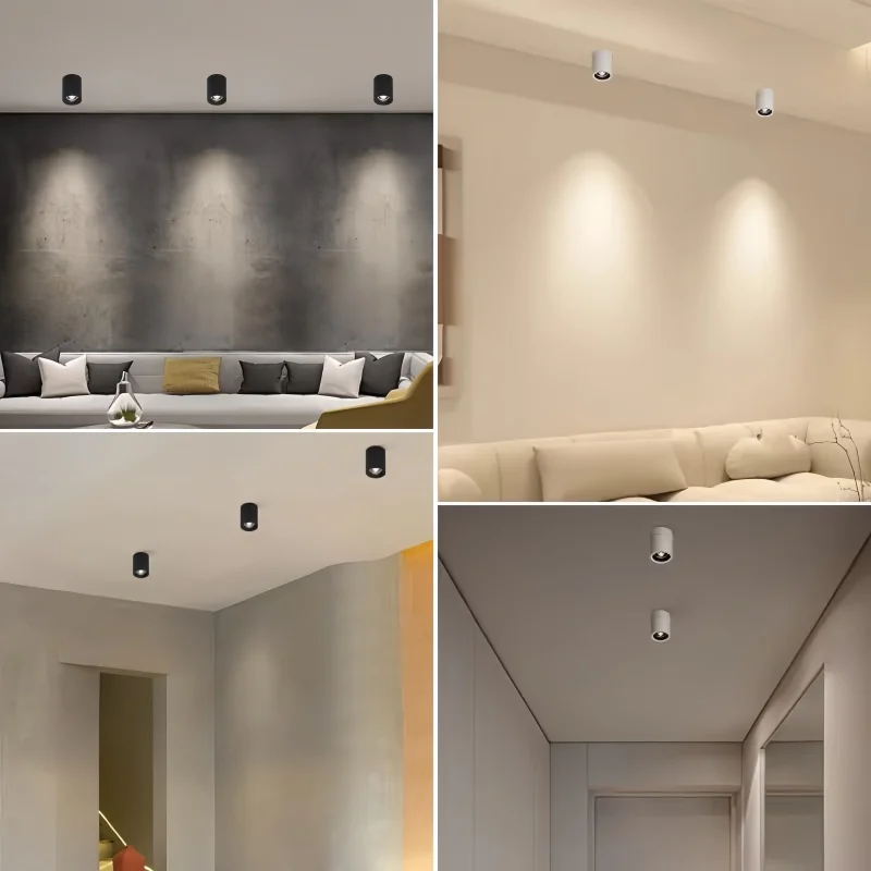 Surface Mounted Rotary Folding Focus Light 10W12W COB Downlight Focusing Background Wall Porch Decorative Spotlight Light AC220V