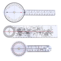 3Pcs 360 Degree Protractor Medical Spinal Goniometer Rotatable Straight Ruler Medical Angle Ruler Medical Measurement Tools