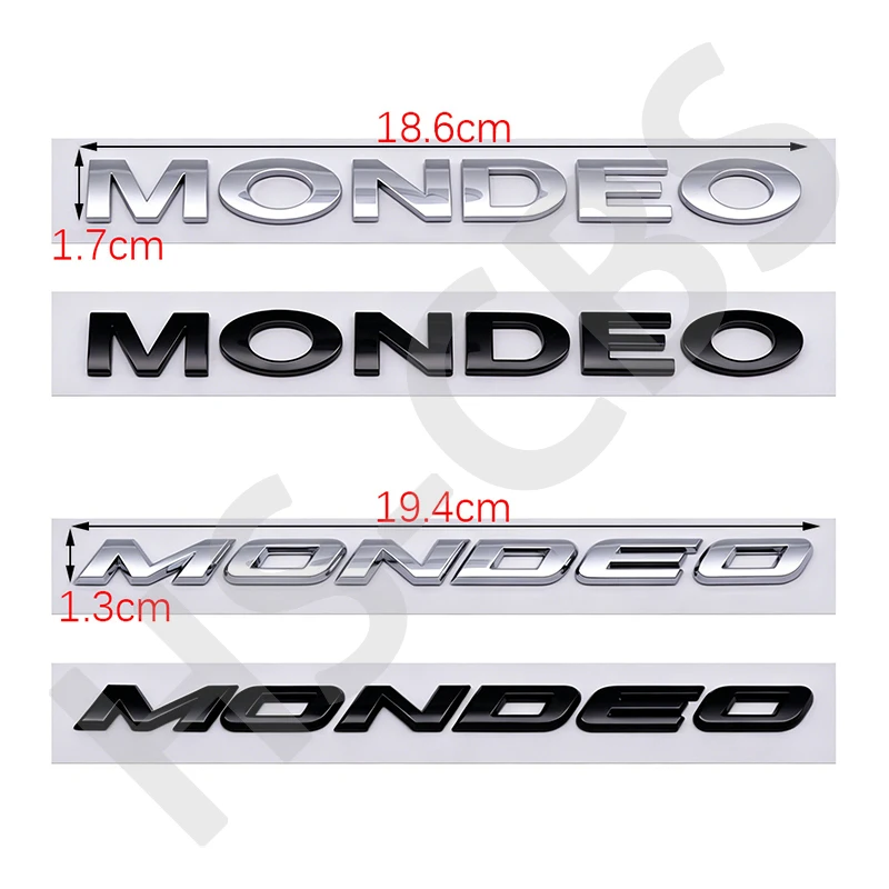 Immagine 3: Emblema 3D in ABS con Logo MONDEO, Adesivo per Auto, Badge per Bagagliaio Posteriore, Accessori per Styling Esterno Auto