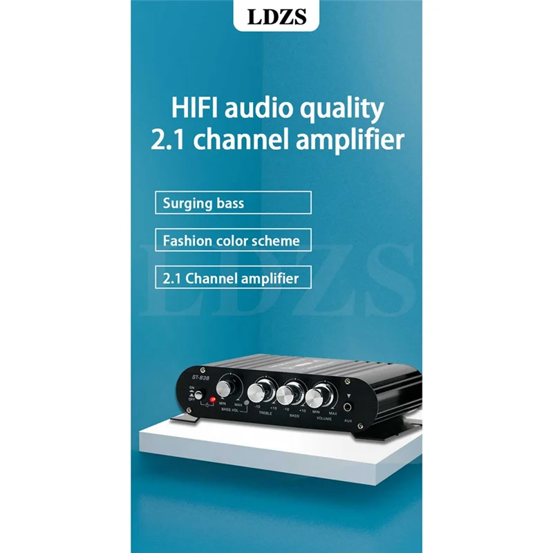 

A77T-LDZS Black Car Bluetooth Amplifier Hifi Home Audio Multi-Function Speaker Professional Fever For Car (Adapter Included)