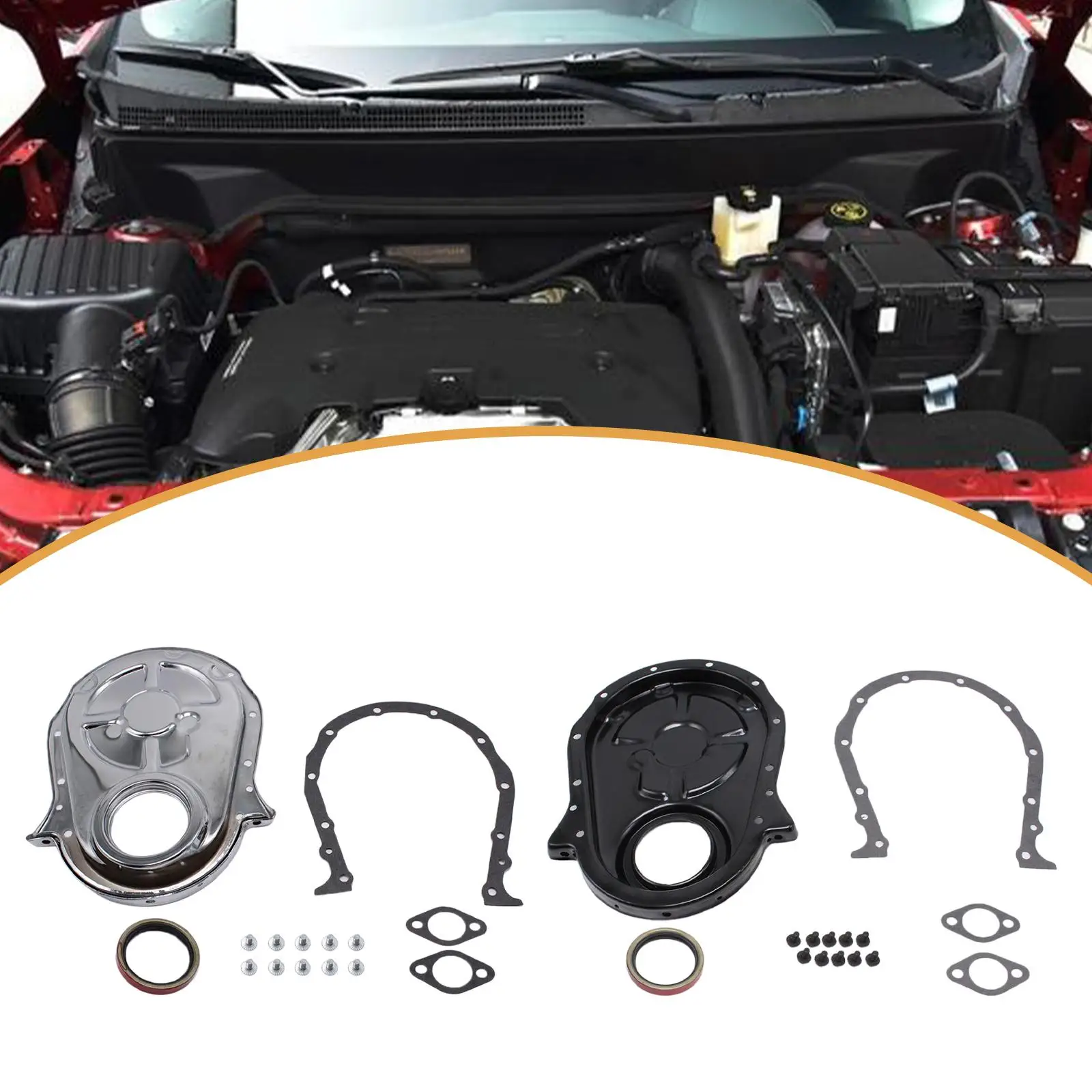 

Timing Chain Cover Gasket Kit with Gaskets Seal Bolts for Chevy 396 427