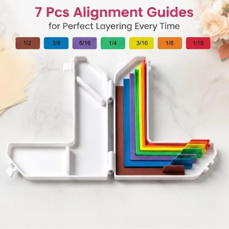 7-Piece Set of Paper Art Positioning and Alignment Rulers, Manual Paper Cutting and Calibration Auxiliary Rulers, Handmade Creative Tool Accessories, Desktop Paper Crafting Aids for Handmade Workshops, Halloween and Ch