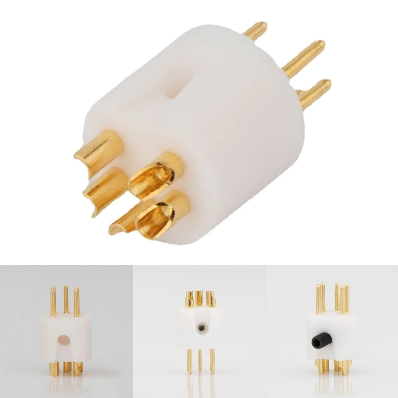 Turntabe 5pins M DIN Brass Gold Plated Plug, Turntable Wall Singing Pin 5pin Tonearm Male Connector DIN 5-core