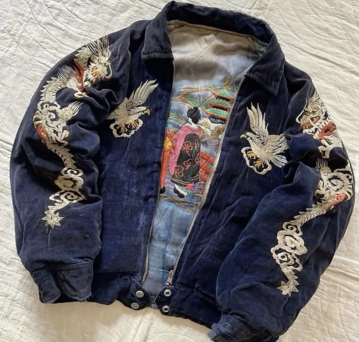 New Gothic Embroidery Long Sleeved Sweatshirt Unique Design Inside and Outside High Street Versatile Jacket Winter Jacket Men