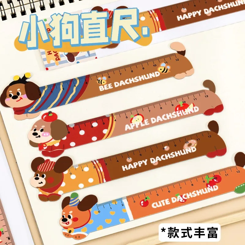 

Магнитная линейка для закладок с мультяшным щенком, студенческая милая гибкая линейка высокого качества, магнитная линейка специальной формы