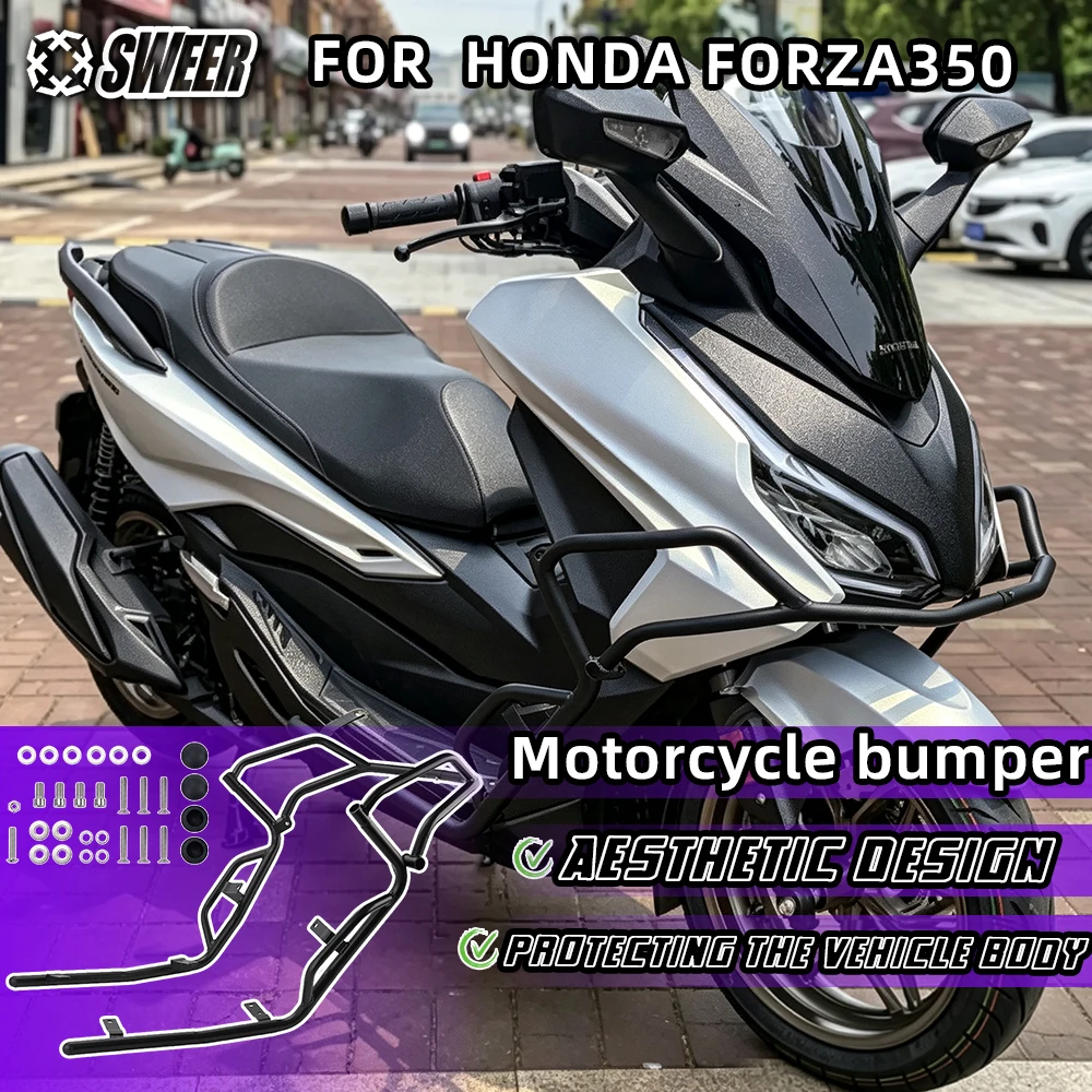 Anti-collision Shield for Honda Forza 350 Motorcycles of Models 18-26 Protecting the Engine Bumper and the Body Guard