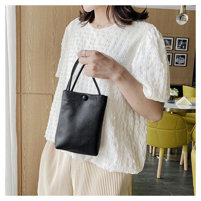 Summer Ladies Crossbody Bag Fashion Simple Mini Bucket Bag Solid Colour Female Phone Handlbag New Ladies Cross Bag