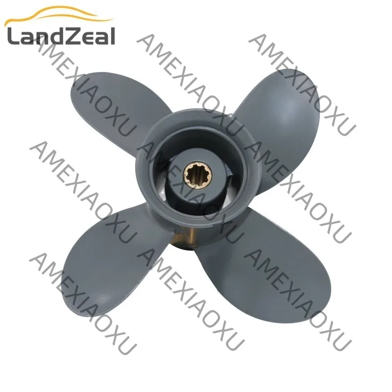 

58134-ZV4-011AH Aluminum Precisionn Boat Outboard Motor Propeller 9 1/4x11 For Honda Aluminum 8HP-20HP 8 Tooth 4 Blades