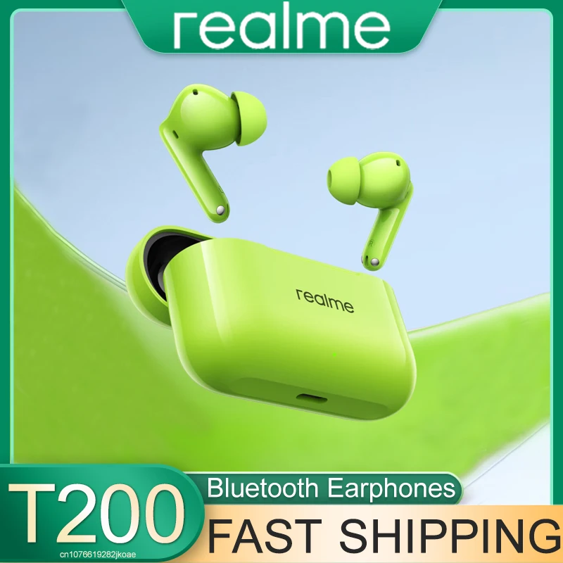 Realme Buds T200 سماعة 32dB للحد من الضوضاء سماعات أذن AAC/SBC/Hi-Res LDAC سماعة لاسلكية تعمل بالبلوتوث سماعات مريحة الاستعداد الطويل