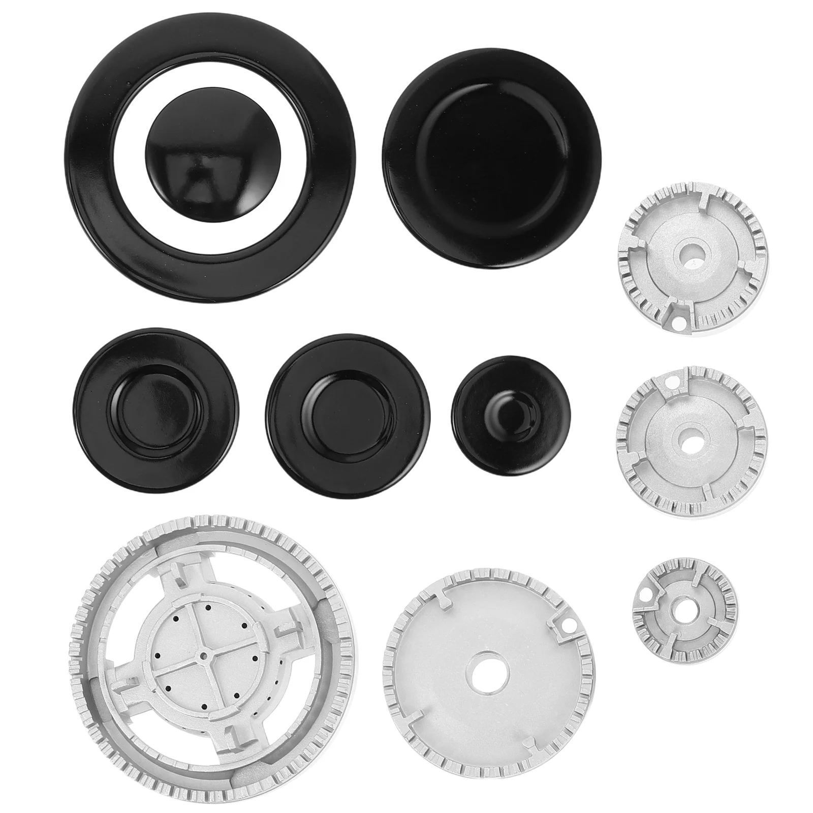 

1Set Gas Stove Burner Heads Precision Flame Caps for Even Heat Distribution Easy to Clean Replacement Covers Compatible with