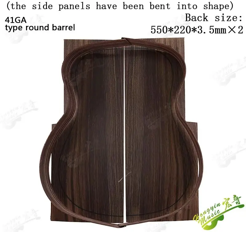 HUATOOL Acoustic Guitar Solid wood Back and Side Woolen Set D GA OM Side Panels Have Been Bent Accessories