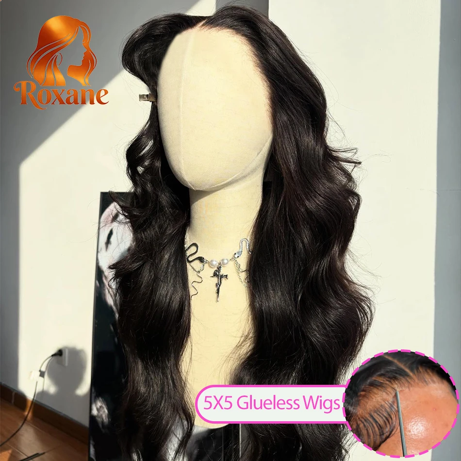 

Парик Roxane 30-40 дюймов, волнистый, без клея, 5x5, из натуральных волос, плотность 220%, с HD кружевной фронтальной частью 13x4/13x6, для чернокожих женщин