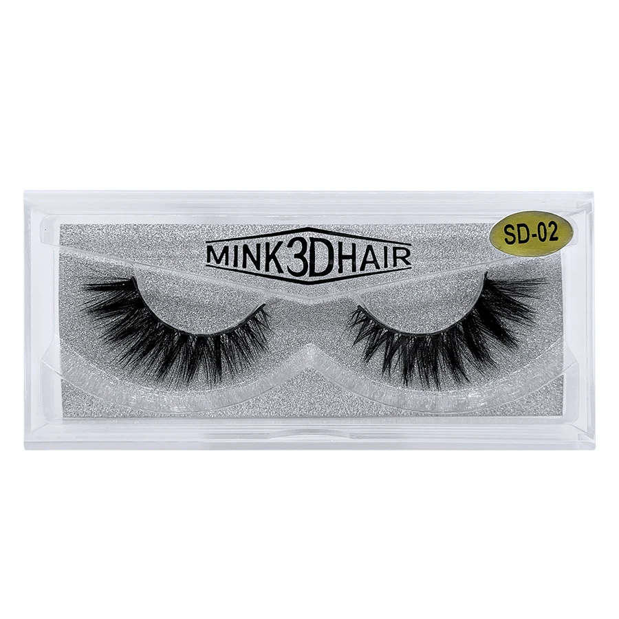 1 Pairs/Boxes SD serise 100% real mink fur Natural soft and Thick lasting effect Silk False Eyelashes extention with Personlized