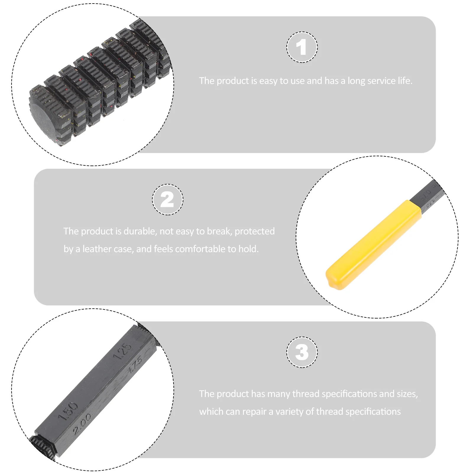 

Thread Restorer 0.75Mm-3Mm Steel Thread Repair Tool External Internal Threads Manual Hand Tool For Valve Correction Pitch
