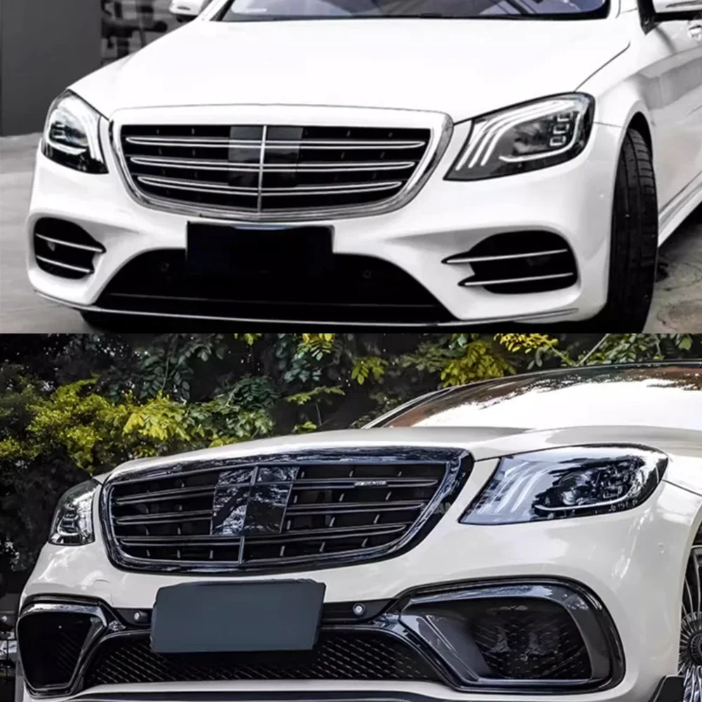 For Mercedes S-Class W222 Night View S320 S400 S350 S500 S450 S600 S450 S63 AMG Front Radiator Grille 2014-2020 Accessories