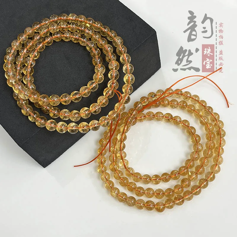 

Натуральные круглые бусины с тремя ключицами, желтые многокруглые бусины для браслета Acai