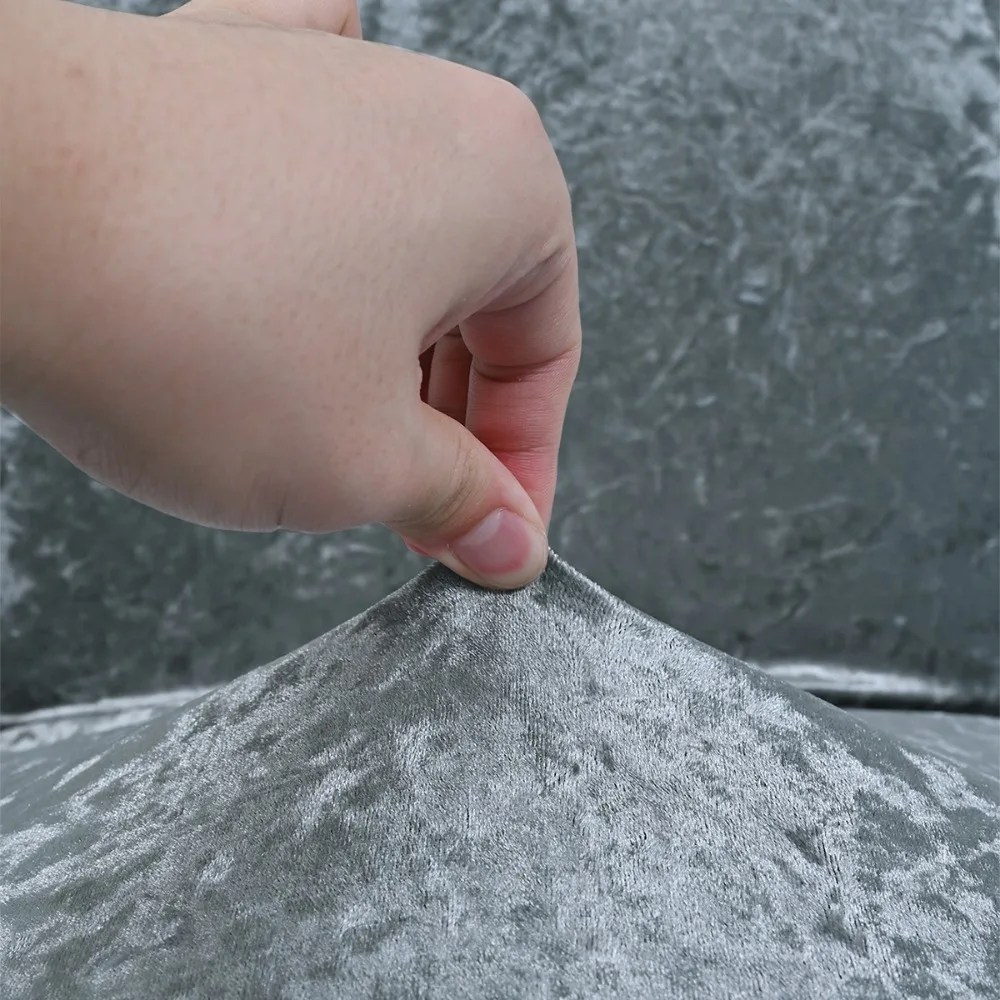 

Elastic Velvet Dining Chair Cover Removable Dust Proof Seat Cover Universal with Ruffled Edges Chair Protective Case Hotel