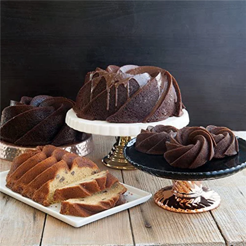 4Pcs 9-Inch Non-Stick Fluted Cake Pan Round Cake Pan Specialty And Novelty Cake Pan