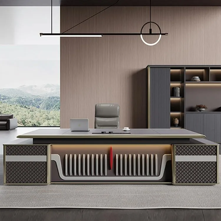 Advanced office desk and chair combination, executive desk, simple business manager desk, filing cabinet and chair combination