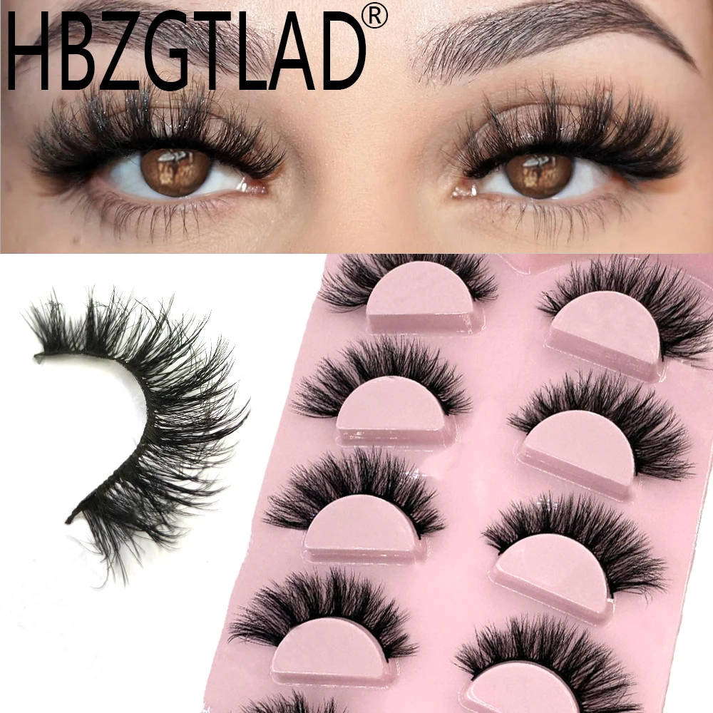 Novos 5 pares de cílios postiços, pele de vison macia e fofa, curtos, cílios drag queen naturalmente enrolados, adequados para auto enxertia