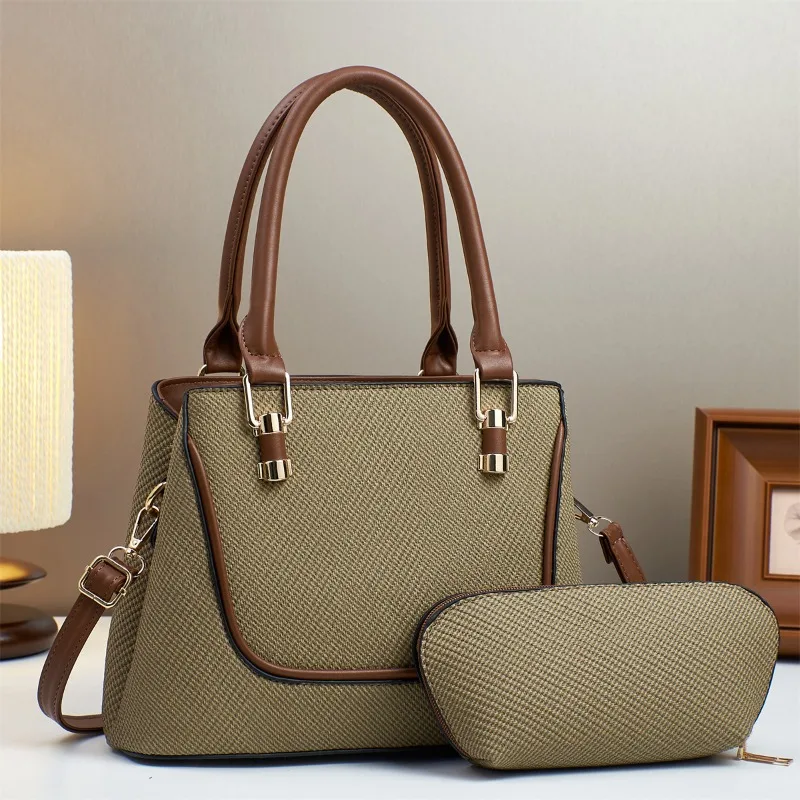 

2025 корейский стиль, модная женская сумка контрастного цвета, кожаная сумка через плечо с внутренним карманом на молнии, женские сумки