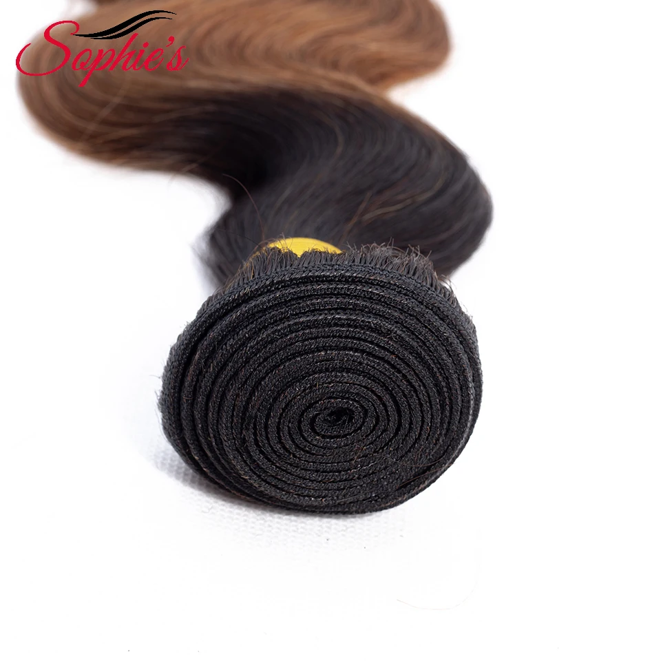 Sophie's Pre-สี Ombre Bundles T1B/สีม่วง 1 เปรูมนุษย์ผม Non-Remy ตรงผมผม