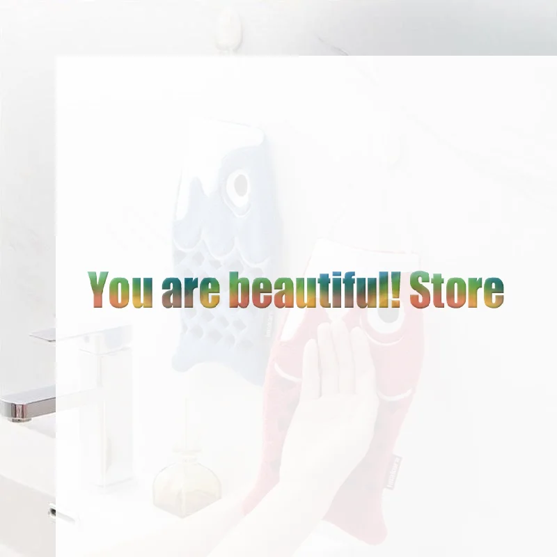 

Cute Cartoon Koi Form Hanging Hand Towel Household Bathroom Children's Super Absorbent Handkerchief Square Kitchen Hand Towel