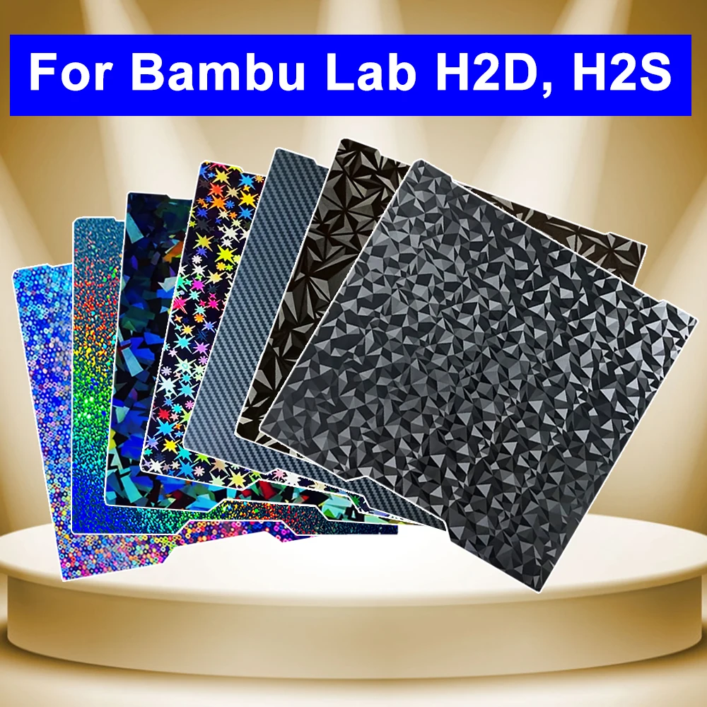 

Для Bambu Lab H2D PEI Лист H2S Кровать двусторонняя гладкая объединительная пластина 350x320 Для Bambu Lab H2D H2S Аксессуары Запчасти