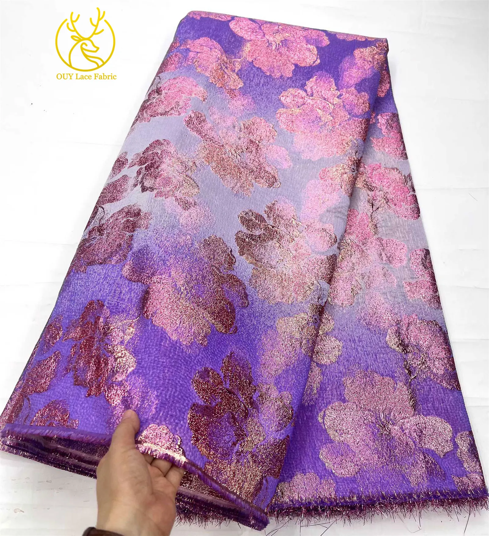 Neuester afrikanischer Jacquard-Spitzenstoff 2026, nigerianischer Chiffon-Spitzenstoff zum Nähen von Damenkleidern, Nähmaterial, 5 Yards – Detail 7