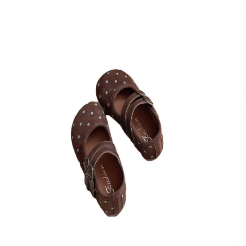 

Girls' Little Leather Shoes 2025AutumnNew Collection Baby Wave Point Princess Shoes Girls' Soft Bottom Bean Fashion Casual Shoes