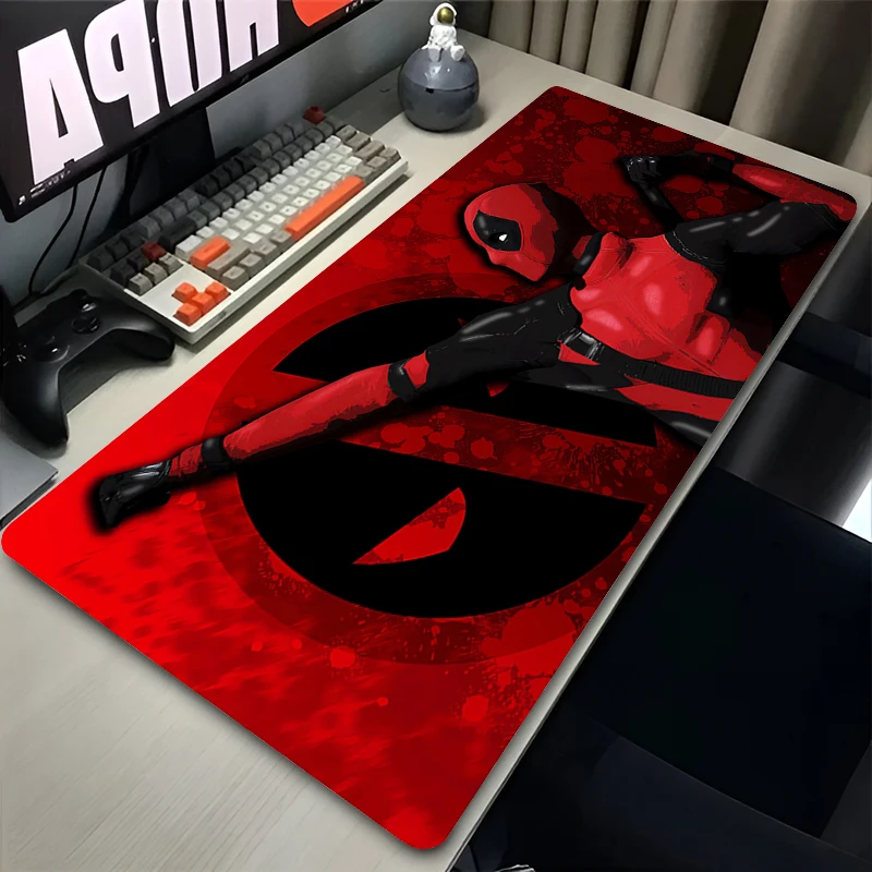 Mouse Pad Laptop Non Slip Anime Black HD Mousepad Large Cool Logo D-deadpool Desk Mat PC Gamer Cabinet Keyboard Rug For Boy Gift