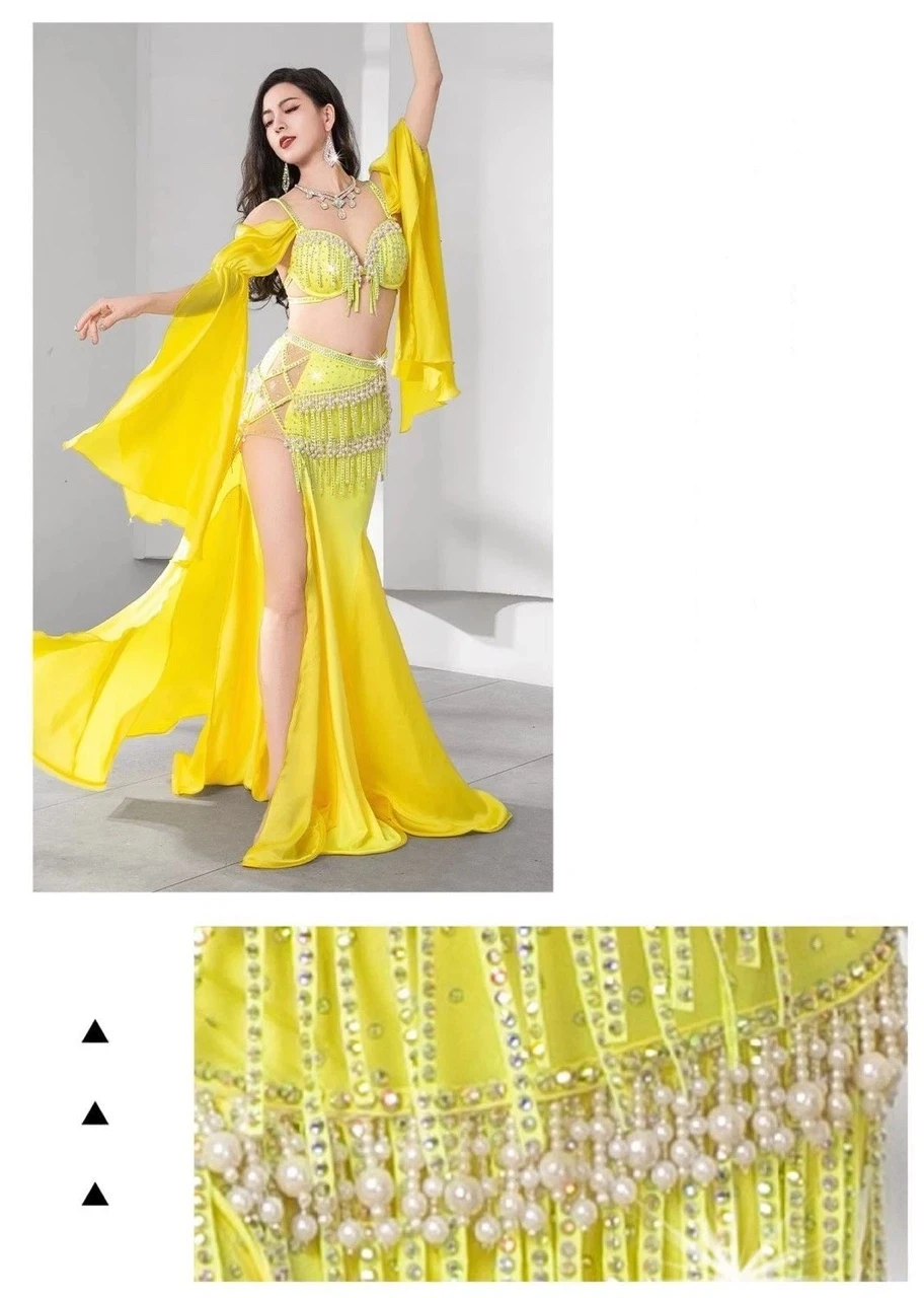 جديد أداء الرقص الشرقي الملابس اللؤلؤ شرابة النساء الرقص الشرقي الفردي فريق المنافسة مرحلة أزياء مسرحية