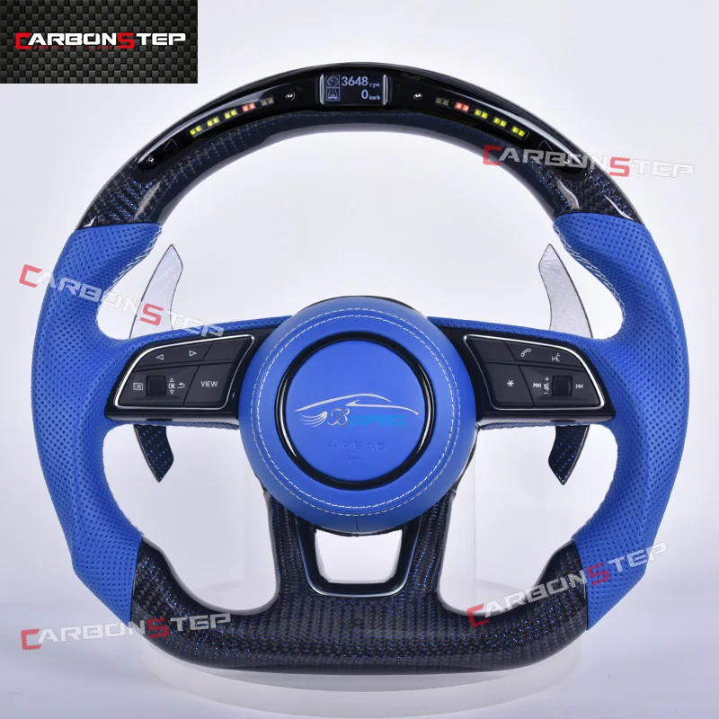 

LED Shift Lights Carbon Fiber Steering Wheel For Audis R8 C7 A5 B8 RS3 S3 A7 A4 B9 RS6 RS7 S4 A3 A6