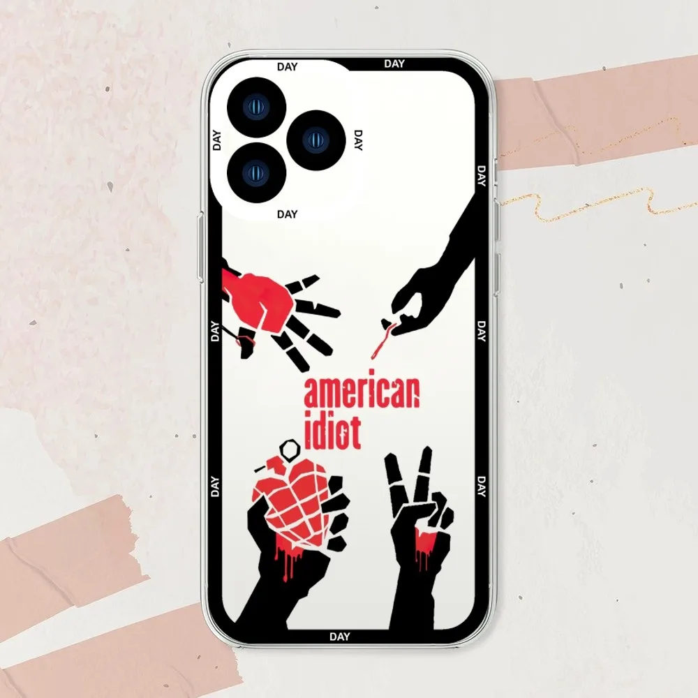 Rock Band Green Day Phone Case For iphone 11 12 13 14 15 Mini Plus Pro Max Transparent Shell