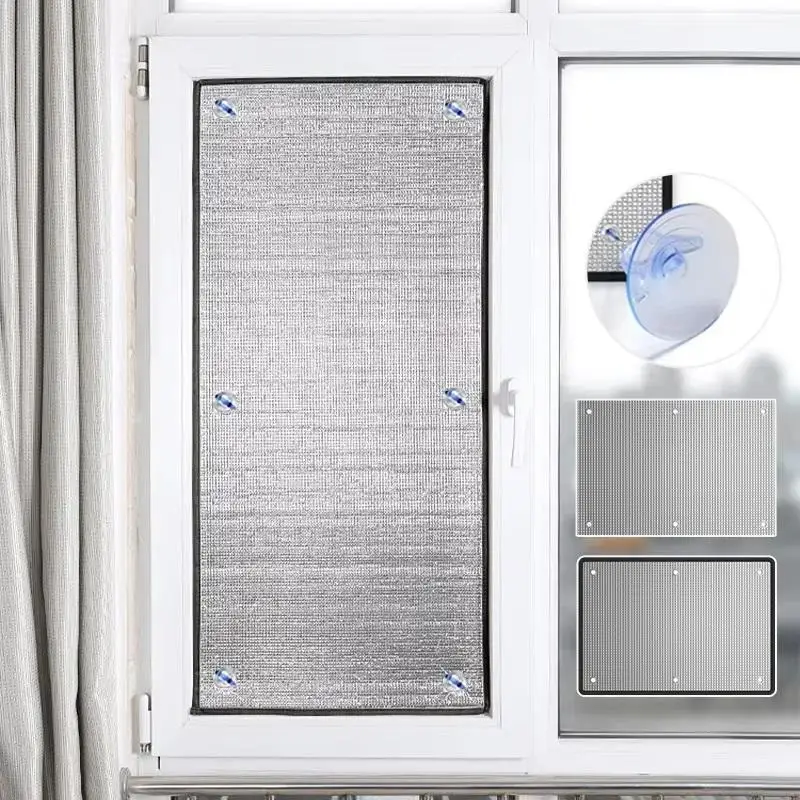 1PC Window Sun Shade Film Home Sunshade Protector Pad Aluminum Foil Anti-UV Insulation Film Window Privacy Film Sunshade