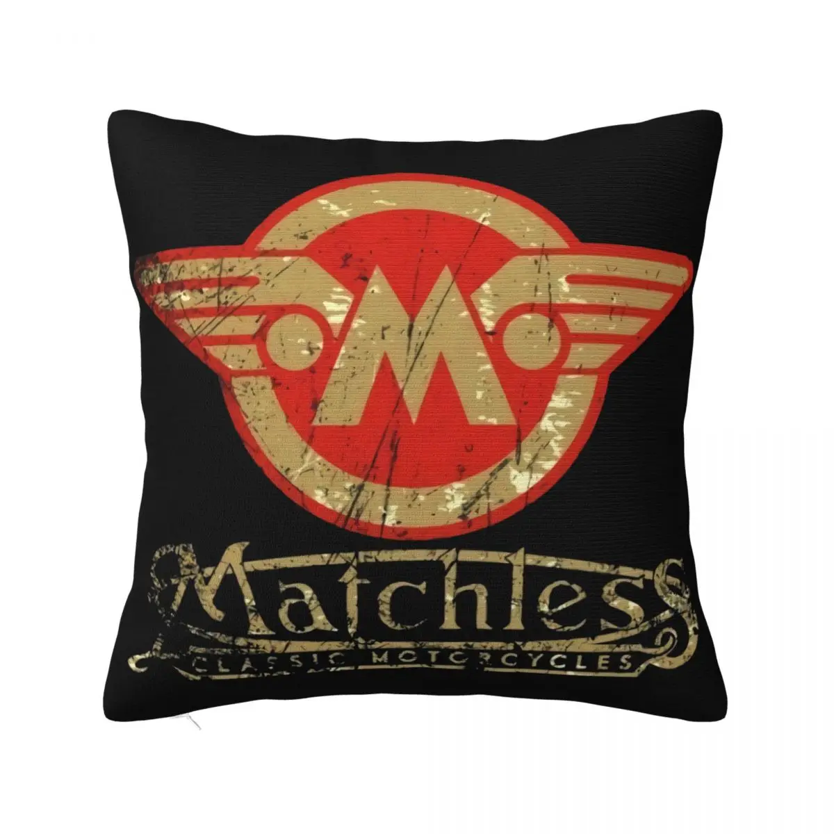 Matchless Classic Motorcycle Cafe Racer Retro Weathered Design Pattern Latest Fitness Anime Cartoon Pillow Case