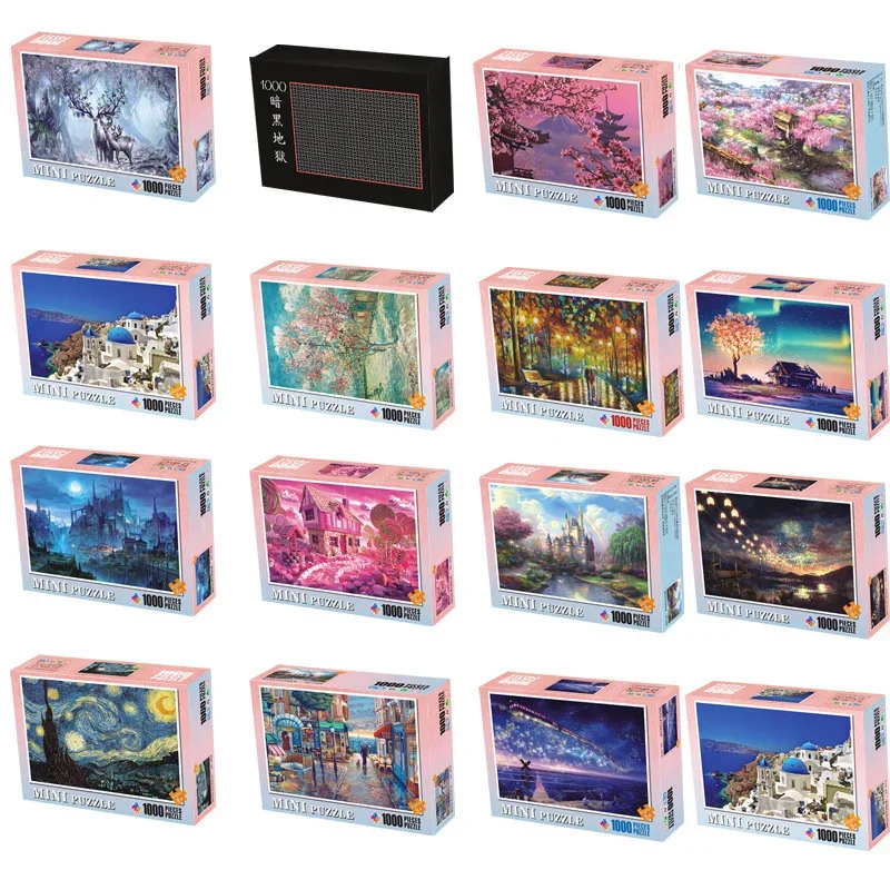 

Пазлы для взрослых, 1000 шт., мини-деревянные пазлы, развивающие интеллектуальные декомпрессионные игрушки, детские игры, головоломки, подарок