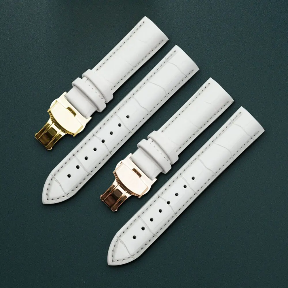 Watchband 14mm 16mm 18mm 19mm 20mm 21mm 22mm 24mm Calf Genuine Leather Watch Band Alligator Grain Watch Strap