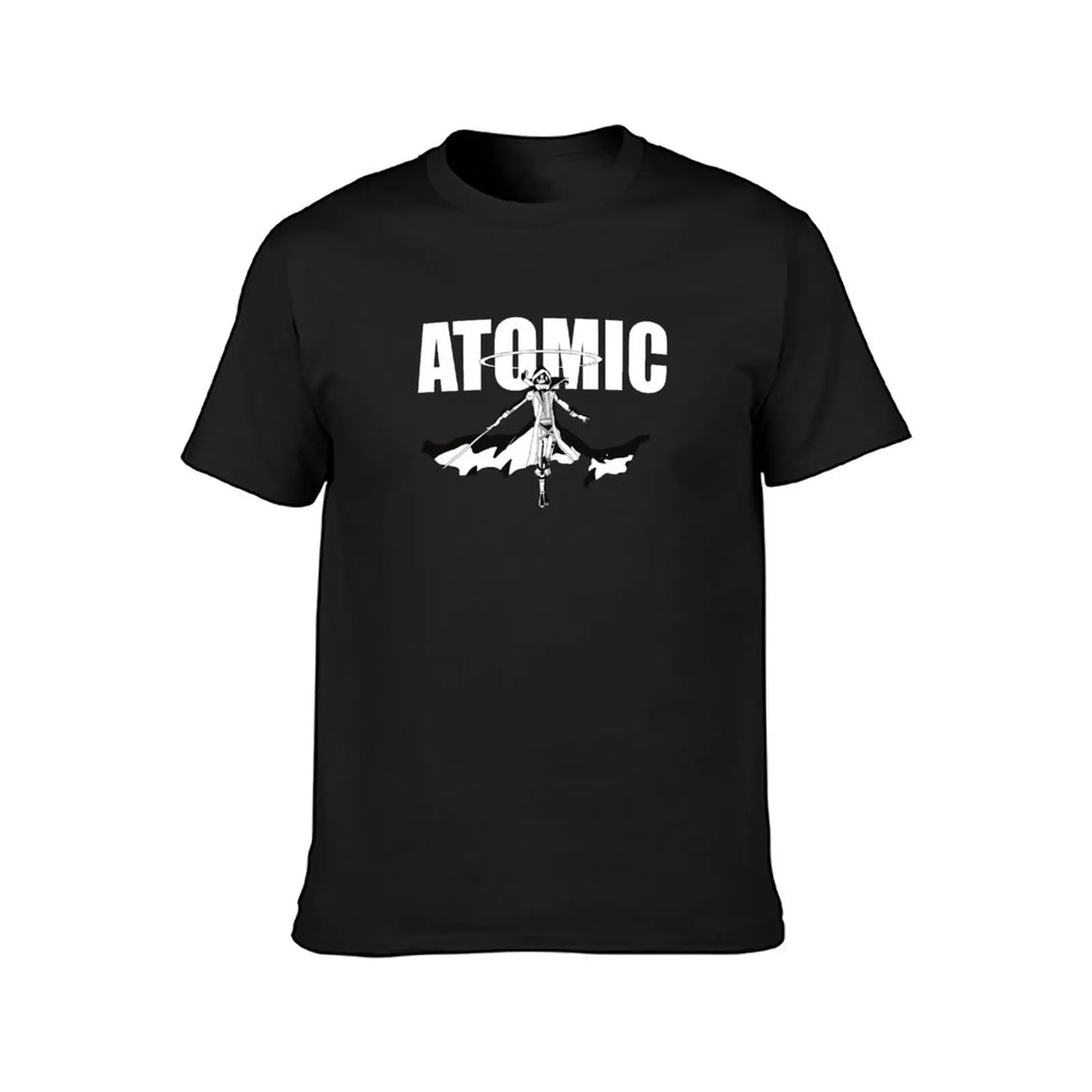 Most iconic moment from the Eminence in Shadow anime show in episode 5 - Cid Kagenou said I am ATOMIC in a cool black an T-Shirt