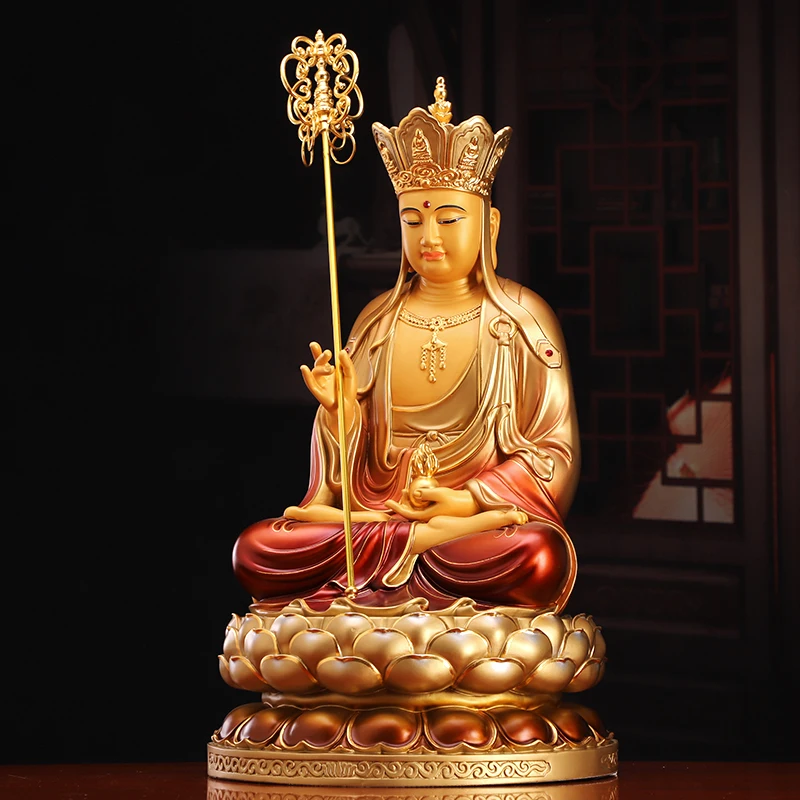 high grade gilding copper ksitigarbha Dizang pusa Patron saint Buddha statue HOME shrine bless safe health good LUCK protection