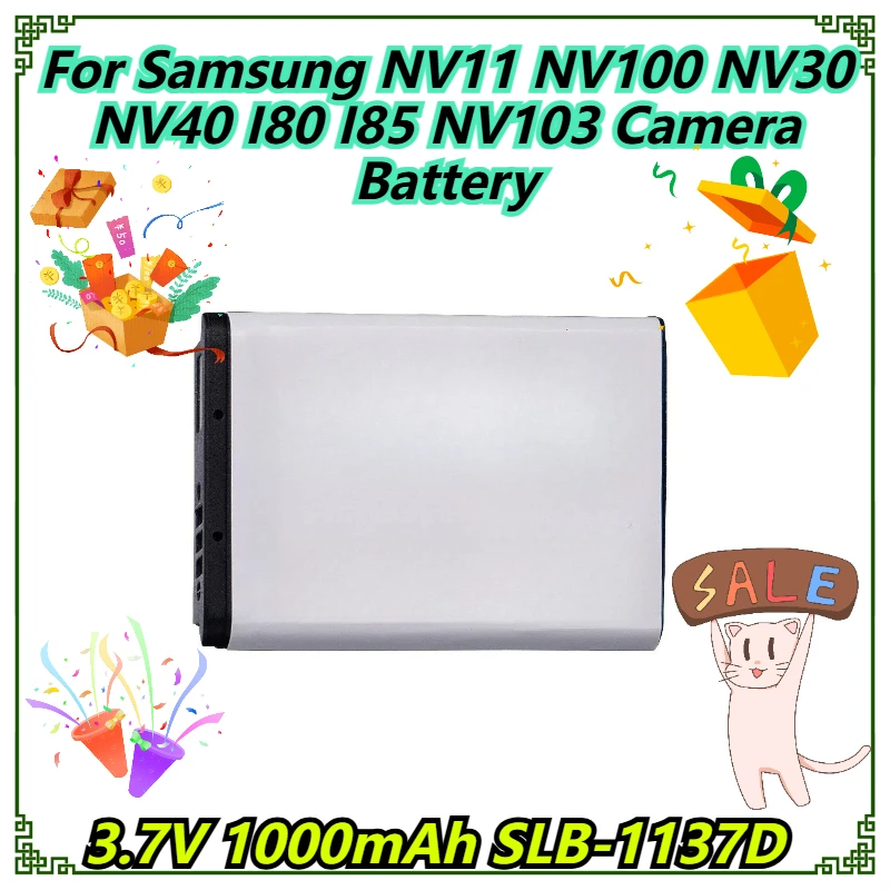 

3.7V 1000mAh SLB-1137D For Samsung NV11 NV100 NV30 NV40 I80 I85 NV103 Camera Battery