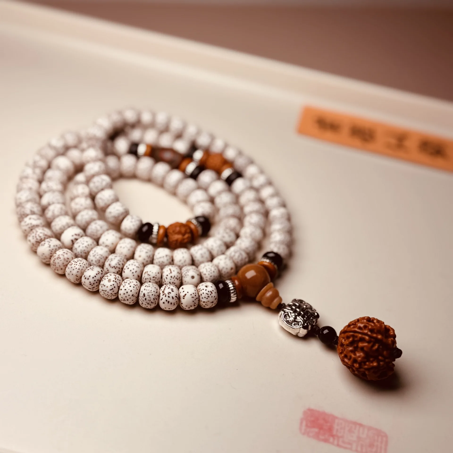 Minimalist 108 Beads Moon Star Bodhi Multi Wrap Bracelet Unisex Prayer Bead Necklace for Wrapping and Playing Gifts