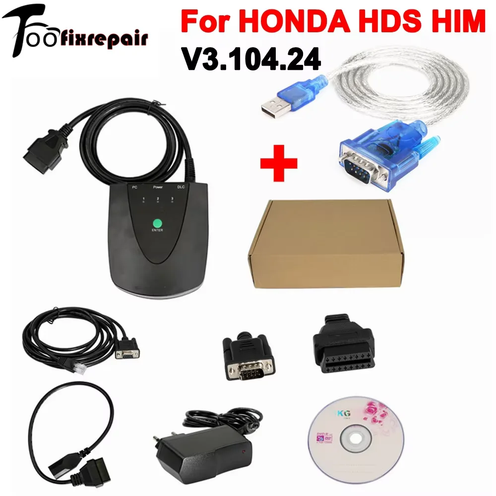 Pour Honda HDS outil HIM outil de Diagnostic professionnel V3.104.24 pour Honda HDS plus récent Double carte USB vers RS232 OBD2 Scanner