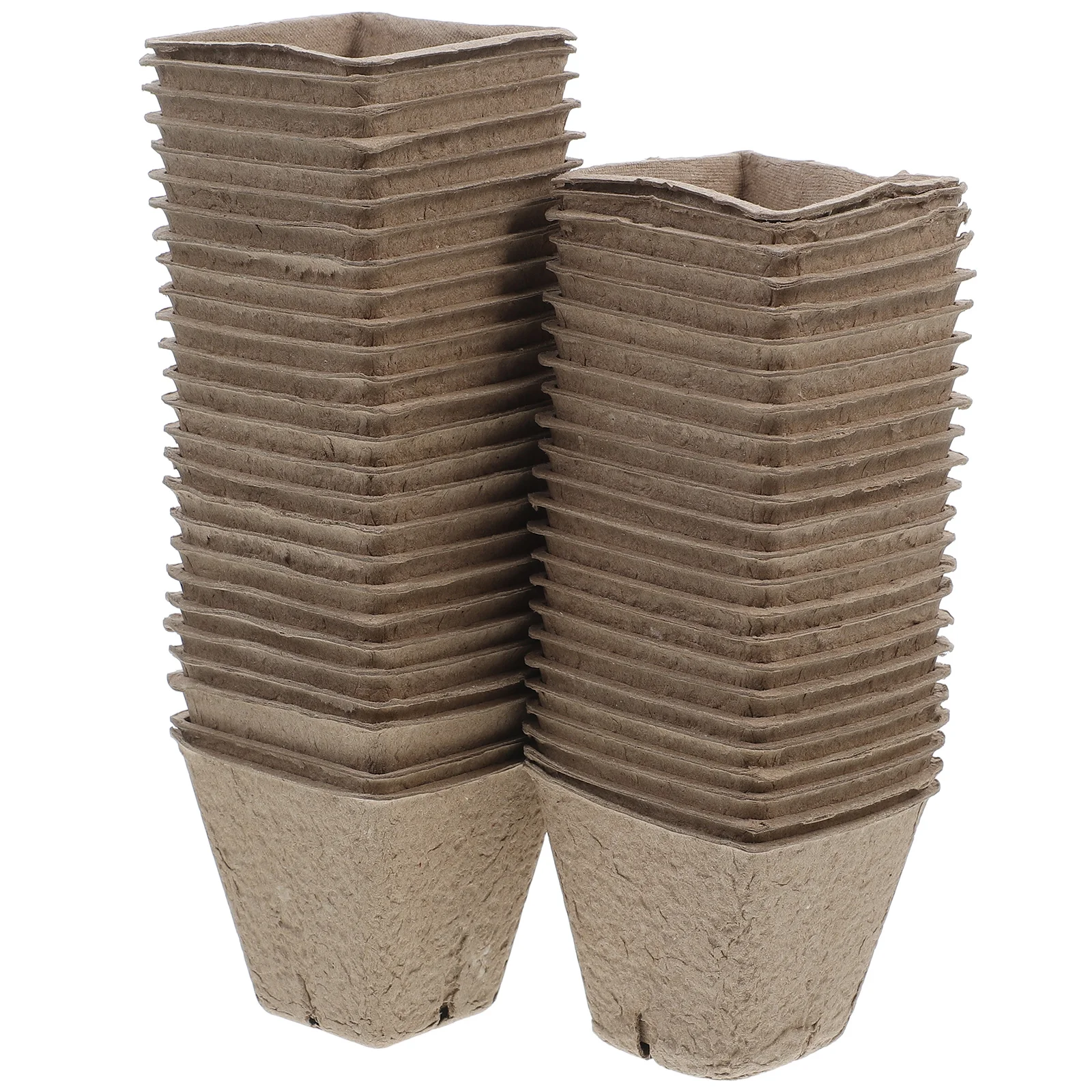 

50pcs Square Paper Pots Set Diy Seedling Containers For Kids Flower Growing Kit Garden Crafts Nursery Planting Pulp Starter Cups